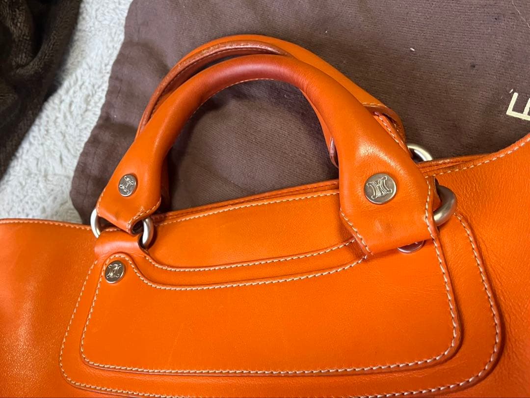 CELINE セリーヌ ブギーバック ハンドバッグ オレンジ 本革