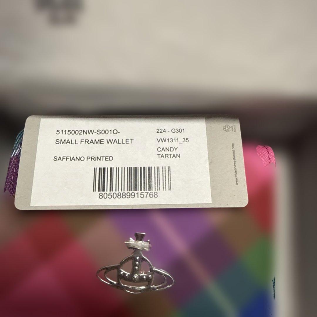 新品未使用 ヴィヴィアンウエストウッド キャンディタータン 三つ折り財布 がま口