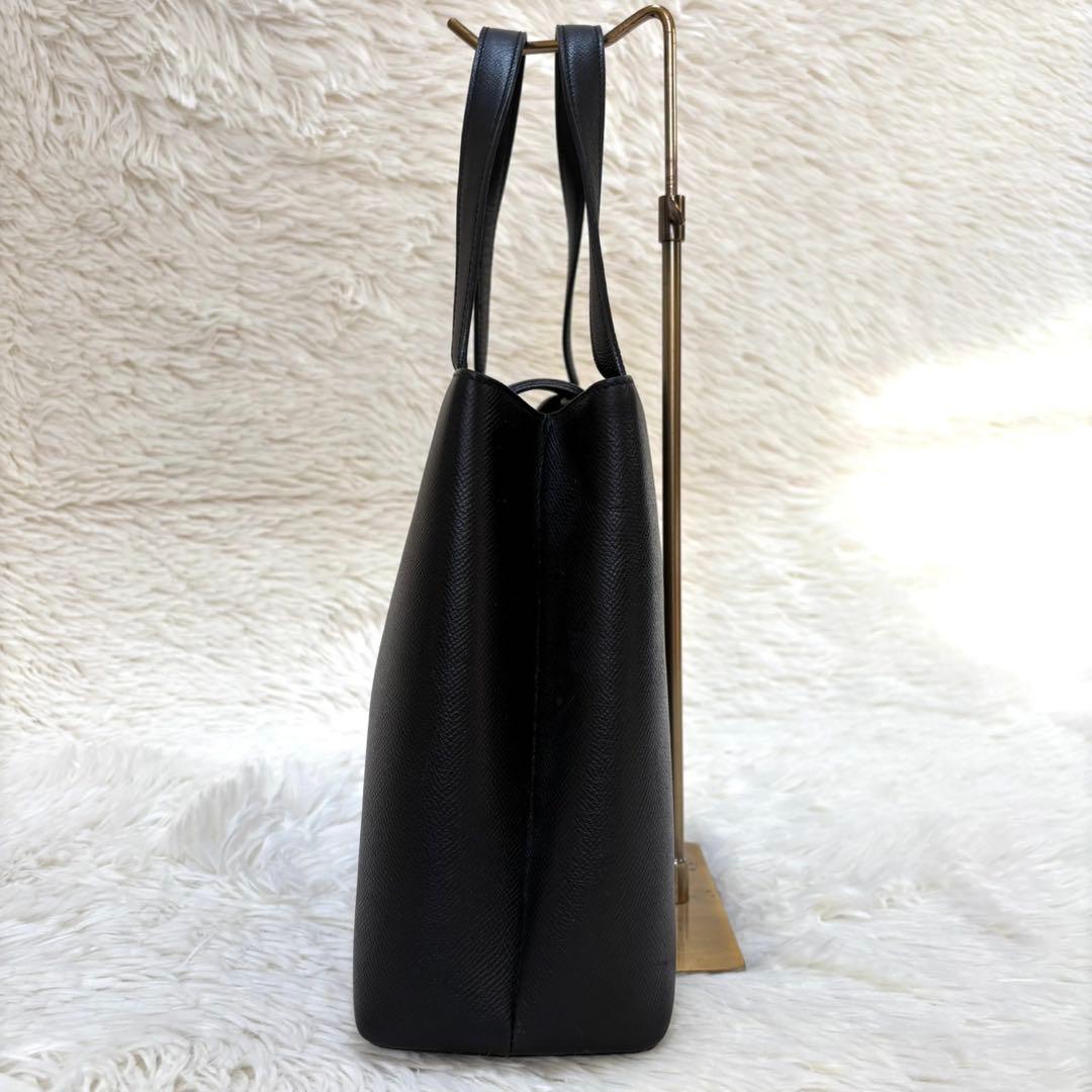 【極美品】WAKO 銀座和光 サフィアーノレザー ゴールド金具　ハンドバッグ　黒