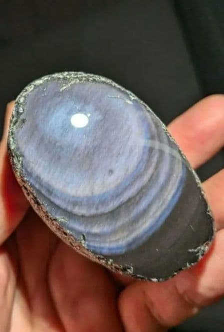 研磨品 十勝石玲瓏 パープル、ブルーレインボーオブシディアン