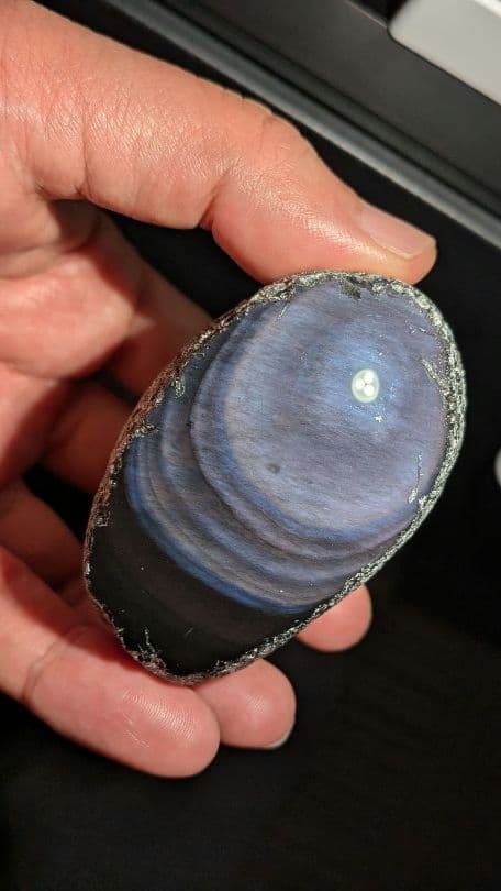 研磨品 十勝石玲瓏 パープル、ブルーレインボーオブシディアン