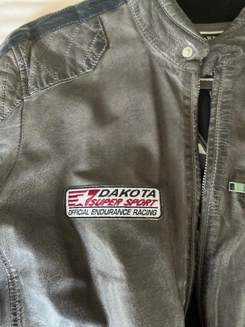 DAKOTA/GULF レザージャケット レーシングストライプ付き