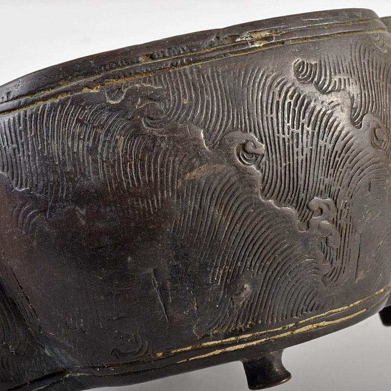 中国 古銅 波刻 木瓜形双耳香炉 M R8837 - メルカリ