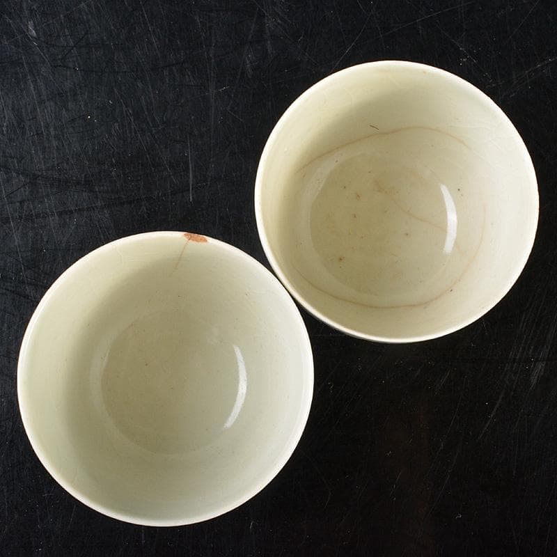 華中亭道八造 染付漢詩山水文 煎茶碗五客 時代箱