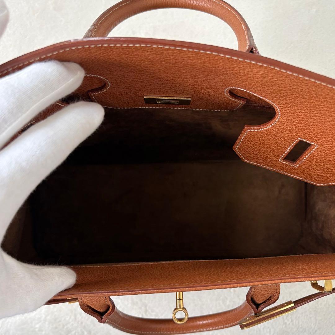 【極美品✨】ノーブランド品 大人気型 ハンドバッグトート 本革 金金具35 A4