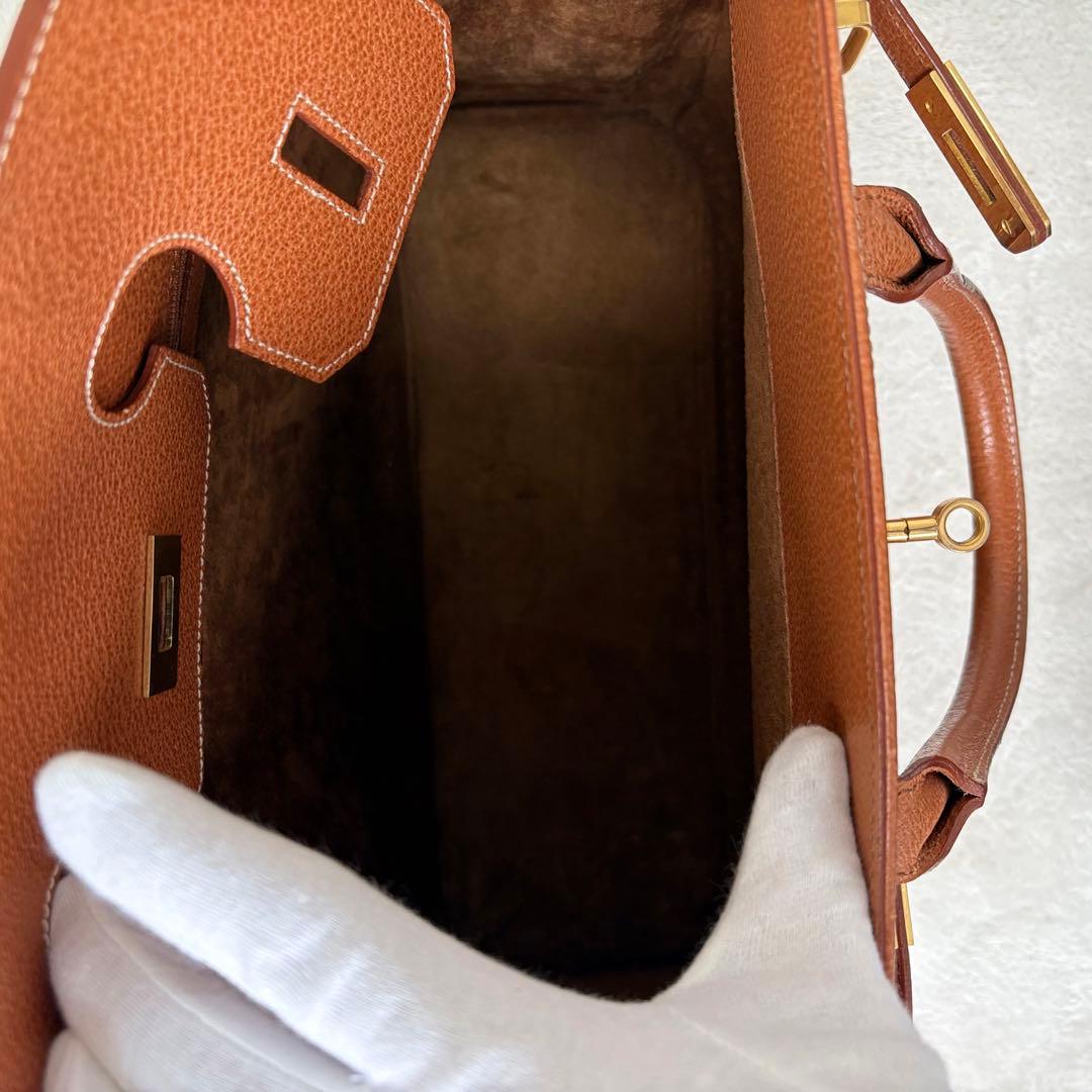 【極美品✨】ノーブランド品 大人気型 ハンドバッグトート 本革 金金具35 A4