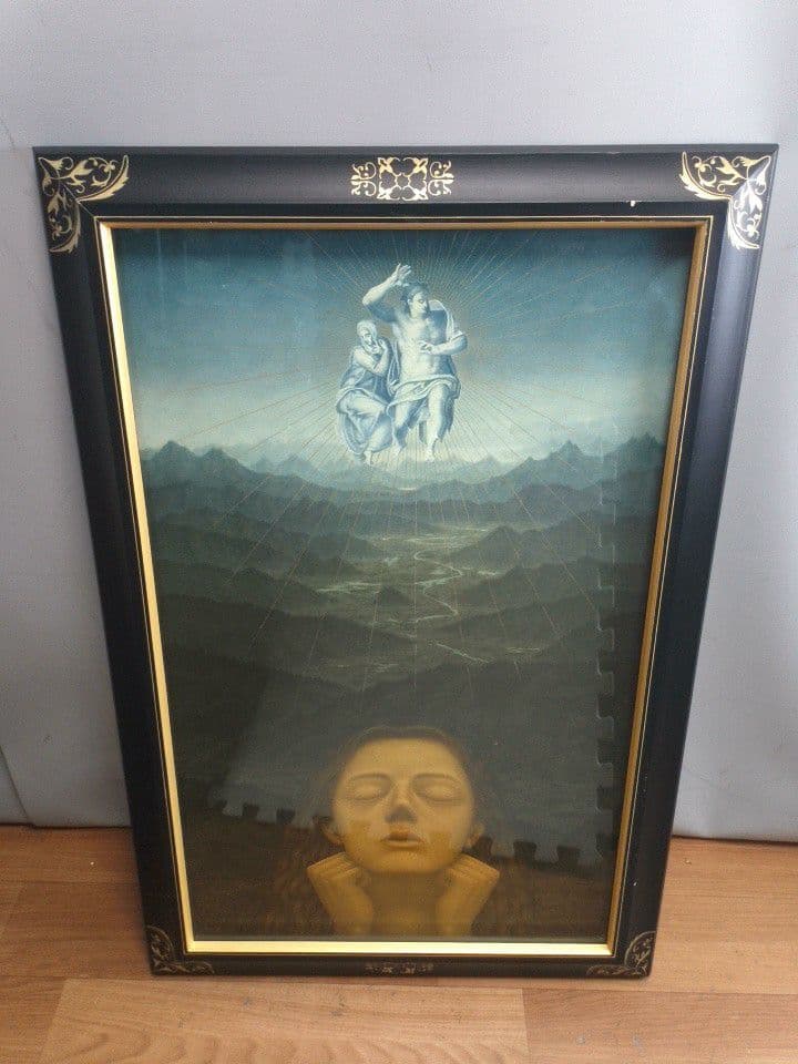 相馬武夫絵画　期待　1983年7月　ミケランジェロによる　外寸約83×55cm 相馬武夫絵画 期待 1983年7月 ミケランジェロによる 外寸約83×55cm