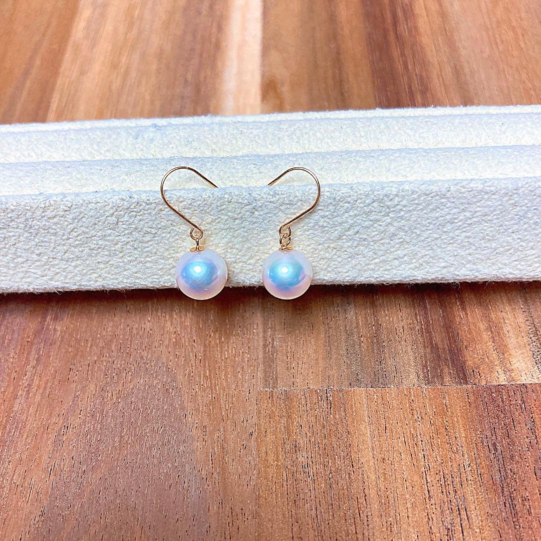 新品百貨店商品／総本店】2116天女級ブルーピンクK18アコヤ真珠フック