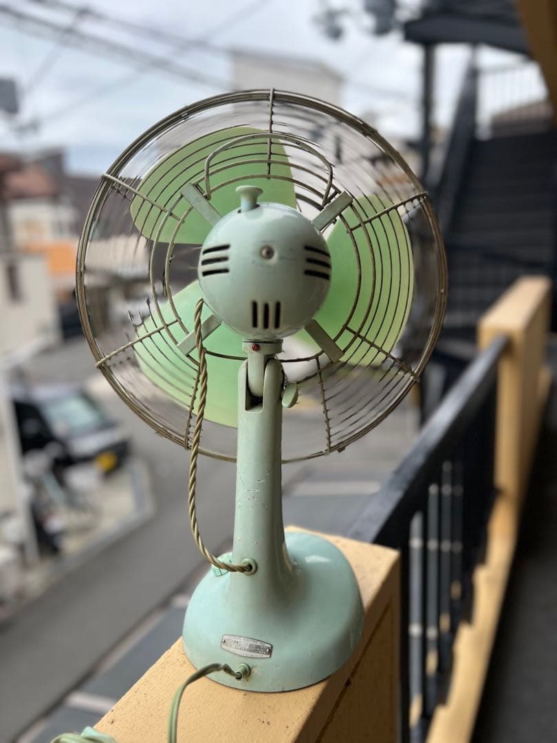 レトロ ミントグリーン 扇風機 3枚羽根