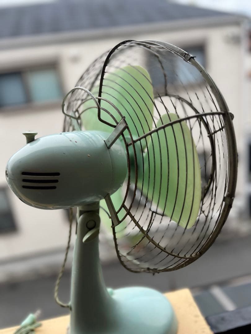 レトロ ミントグリーン 扇風機 3枚羽根