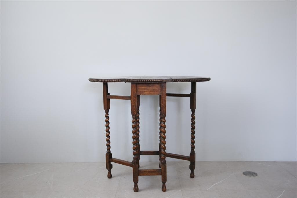 英国アンティーク木製ゲートレッグテーブル/ダイニング机バタフライ(89-211)