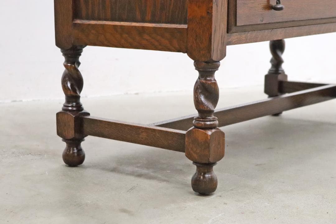 英国 イギリス ミラーバック チェスト オーク材 収納 引き出し サイド