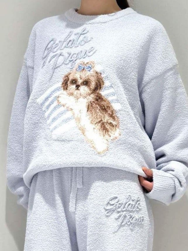 新品タグ付♥️ジェラートピケ シーズージャガードプルオーバー BLU　ラスト1点