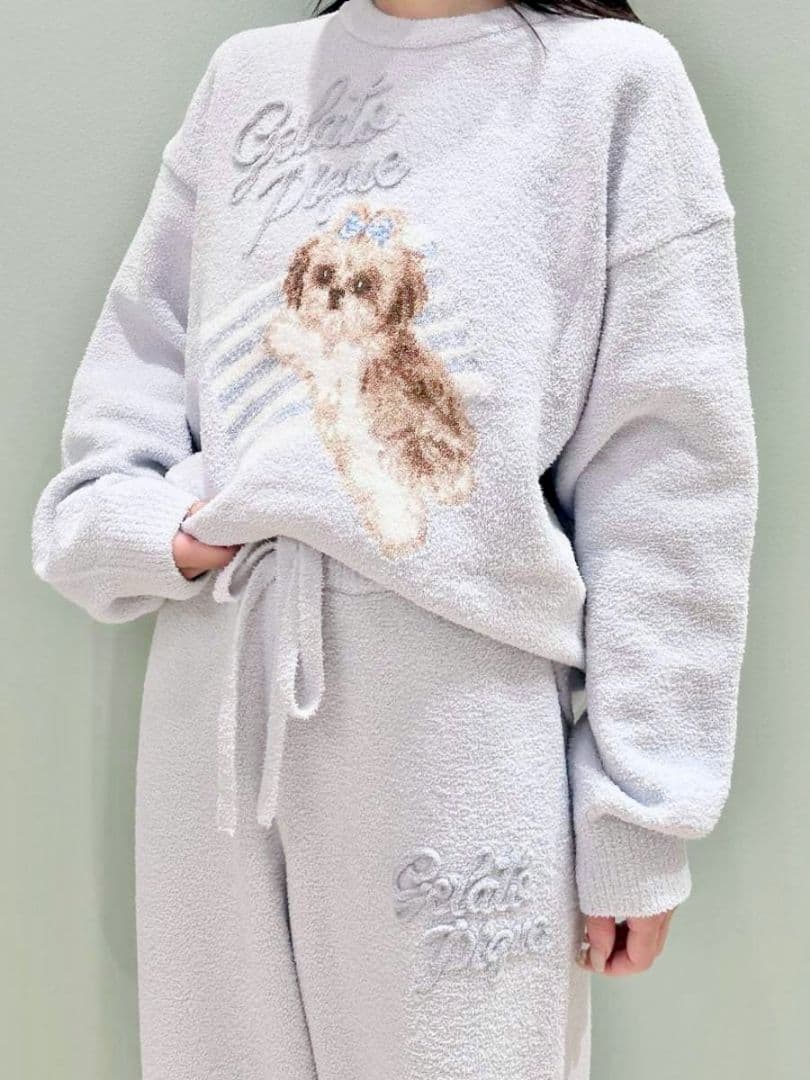 新品タグ付♥️ジェラートピケ シーズージャガードプルオーバー BLU　ラスト1点