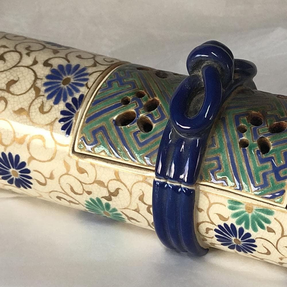 F1156 仁清 菊唐草文 巻物 香炉 巾25cm 茶道具 - メルカリ