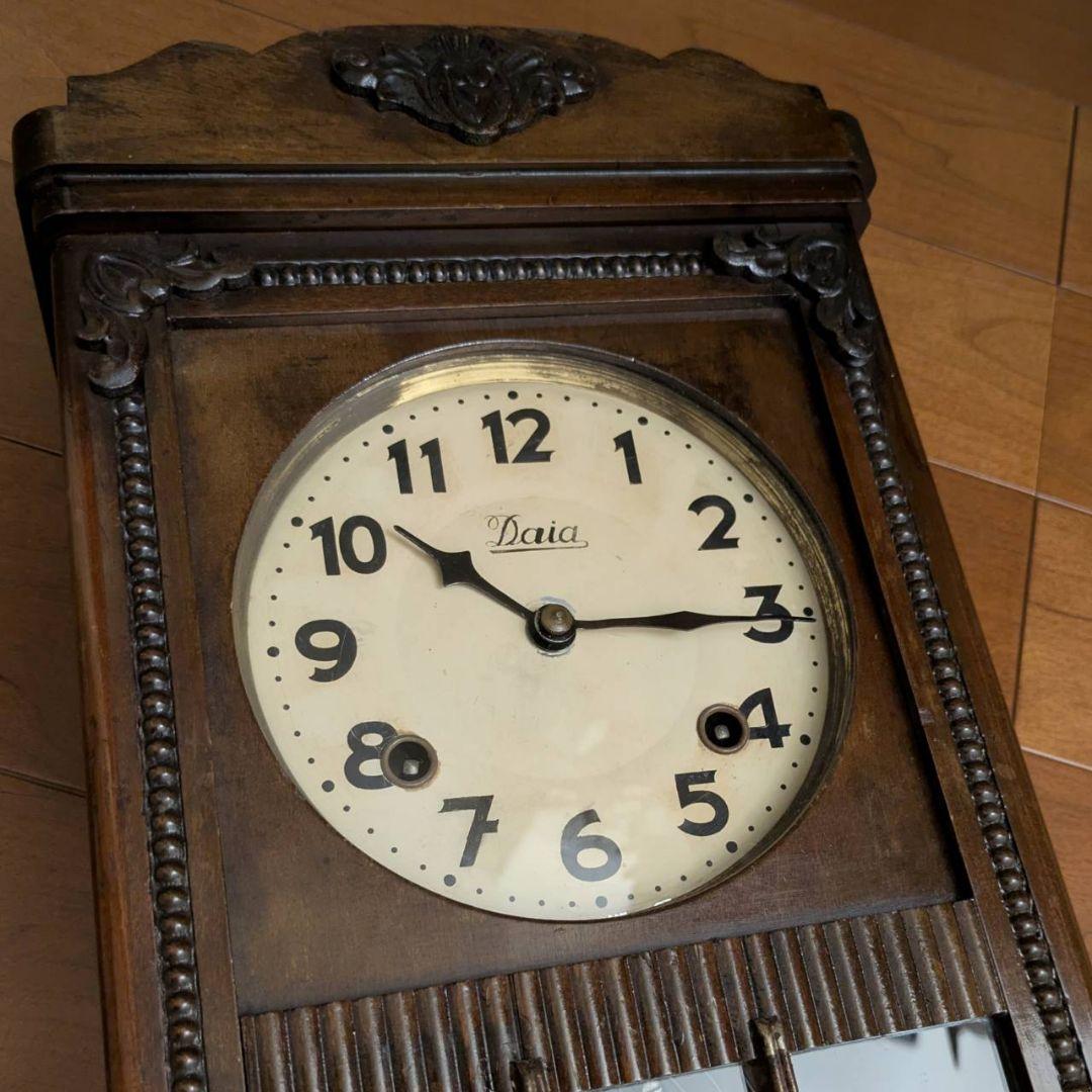 古時計　アンティーク掛時計　振り子時計　レトロ時計　ゼンマイ掛時計