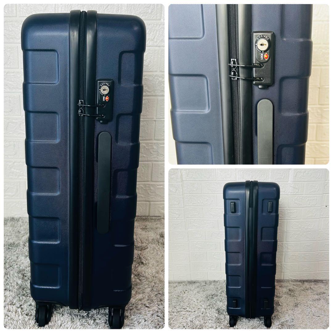 美品 良品計画 MUJI キャリーケース 4輪 56L 無印良品 ネイビー