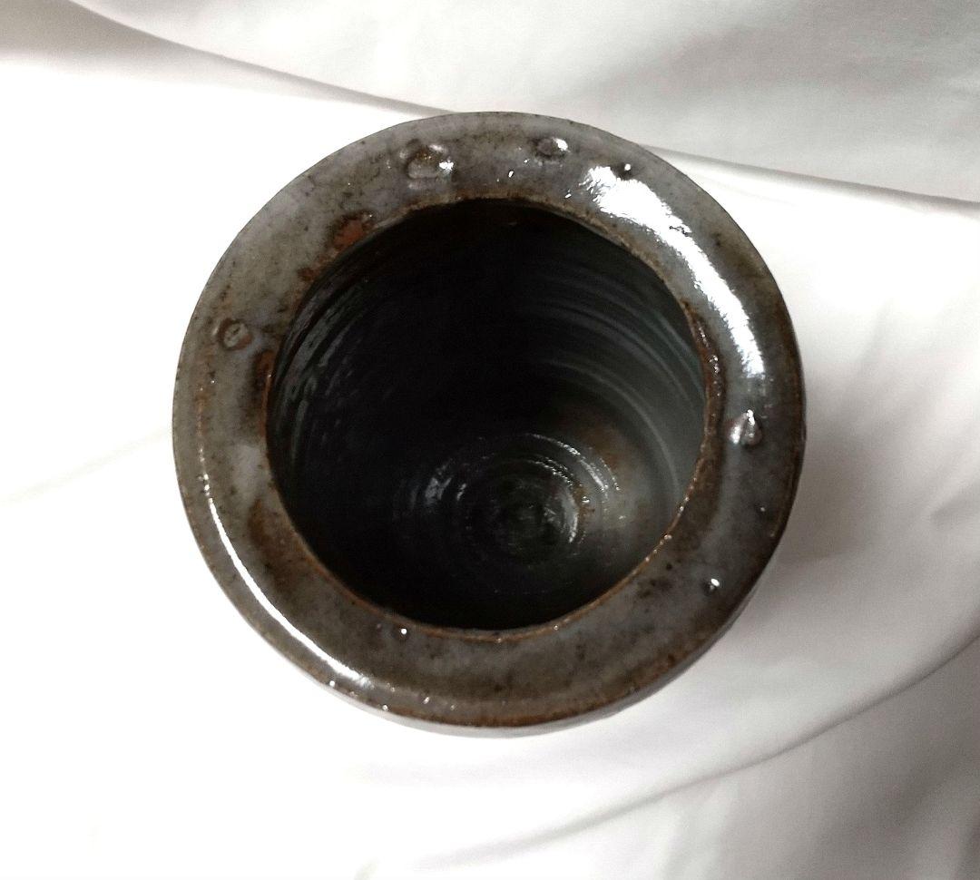 唐津焼 西岡小十 唐津 彫絵 花入 共箱 未使用品