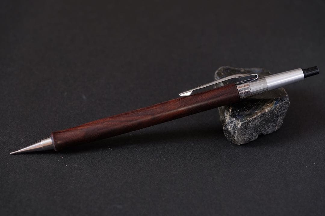 PG5木軸カスタム0024 樹種：インドローズ 高村杢工房 メタルペンシル 濃い