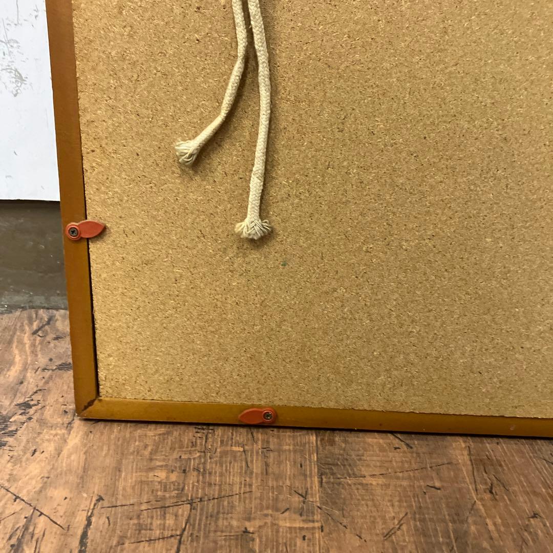 昭和レトロ 油絵 絵画 油彩画 風景画 街並み 雨の日 額装 額入り 額縁