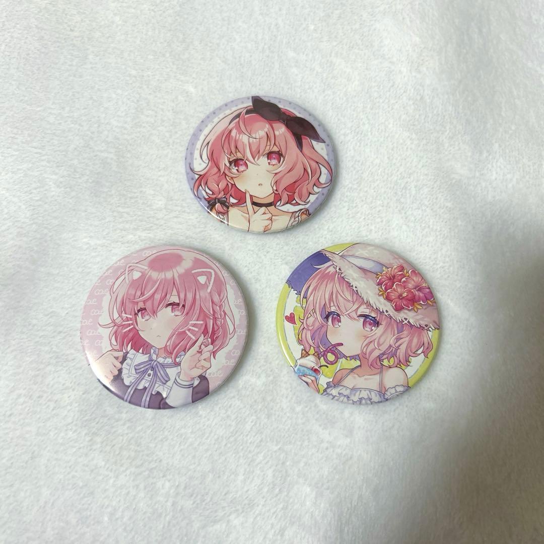 nqrse 缶バッジ 缶バ 猫耳 麦わら帽子 XYZ 夏 まとめ売り