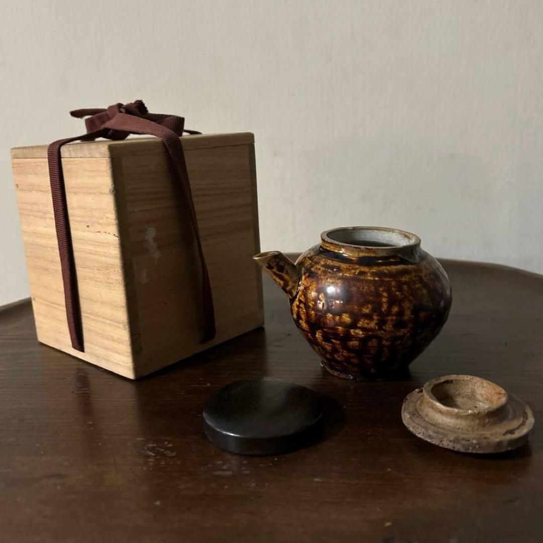骨董品】北山雲平作 九谷焼 花文金彩 飾物/茶道具（共箱・栞付き