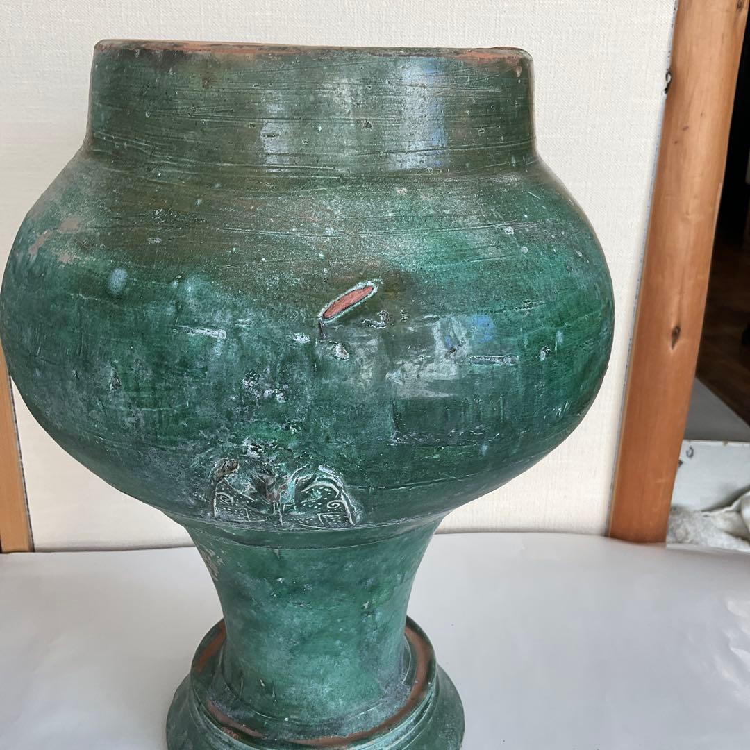 中国 漢緑釉獸面壺 後漢時代(2世紀頃)