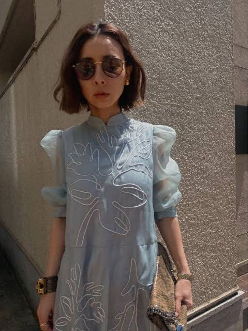 AMERI MEDI FOREST EMBROIDERY DRESS