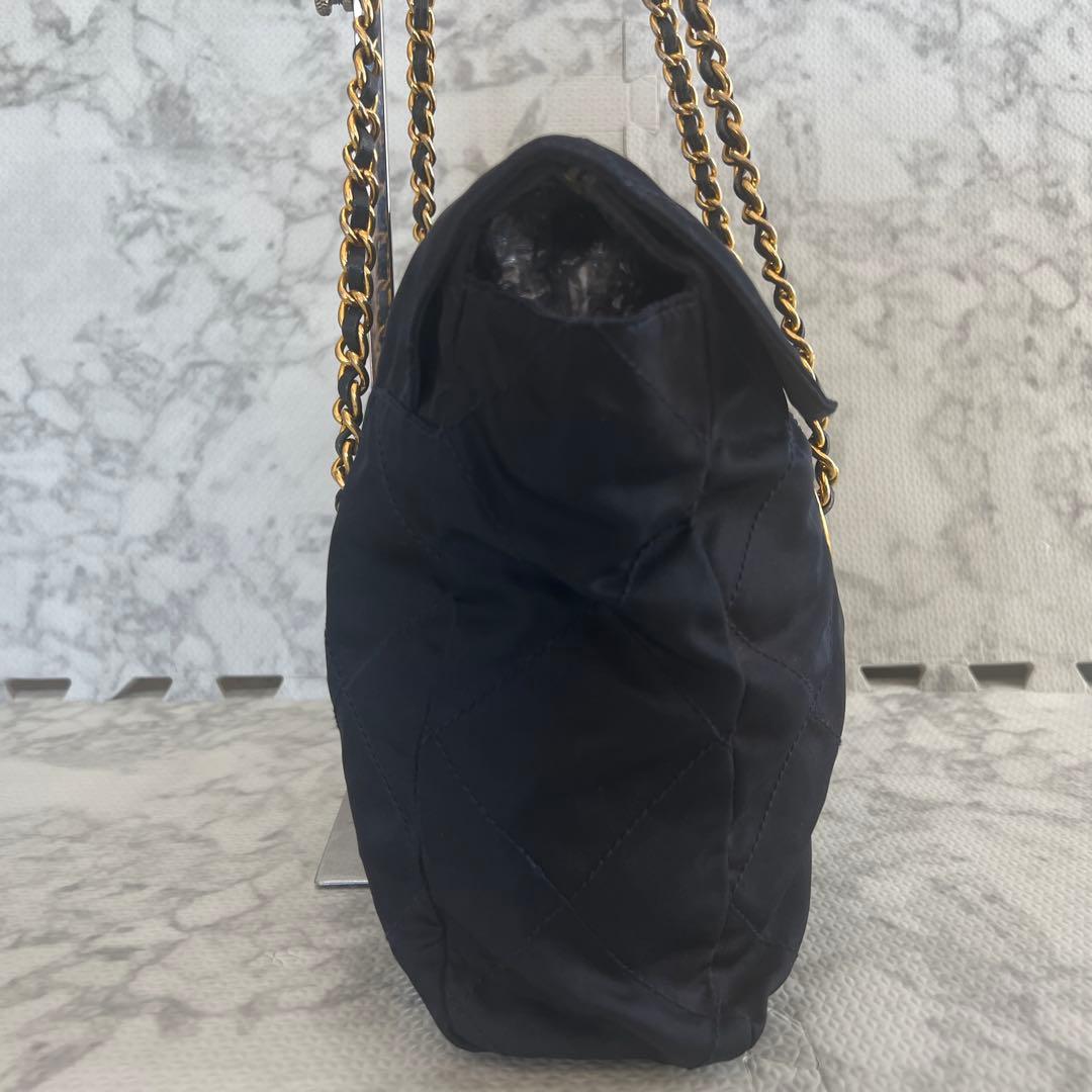 プラダ ダブルチェーン キルティング ショルダーバッグ ナイロン 三角ロゴ