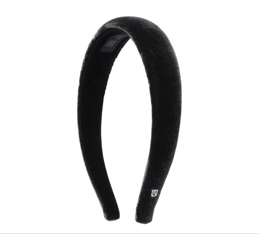 アレクサンドルドゥパリ 黒 ブラック カチューシャ　エレガント ベロア 2.5