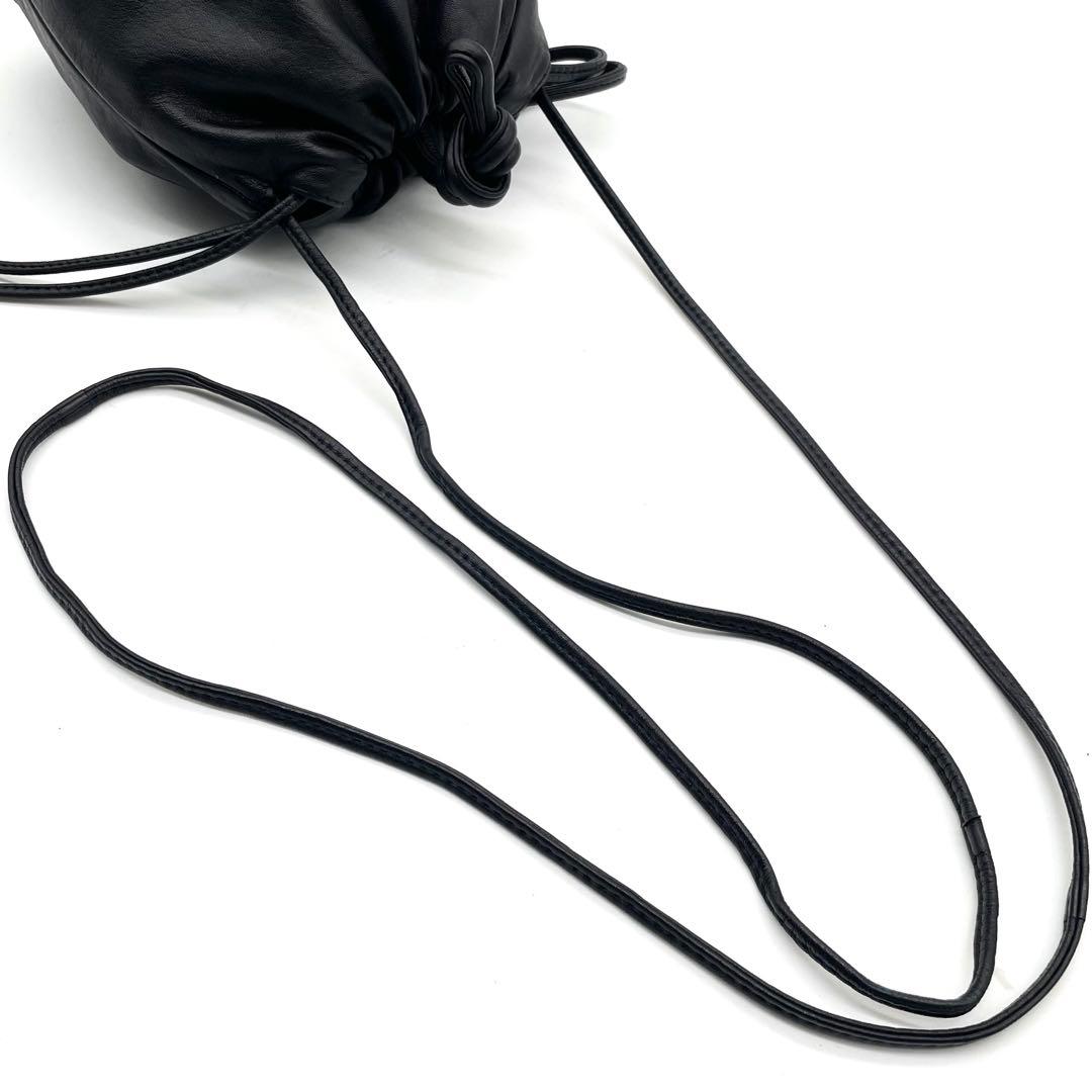 専用　ロエベ ショルダーバッグ 巾着 ナッパレザー アナグラム ネイビー