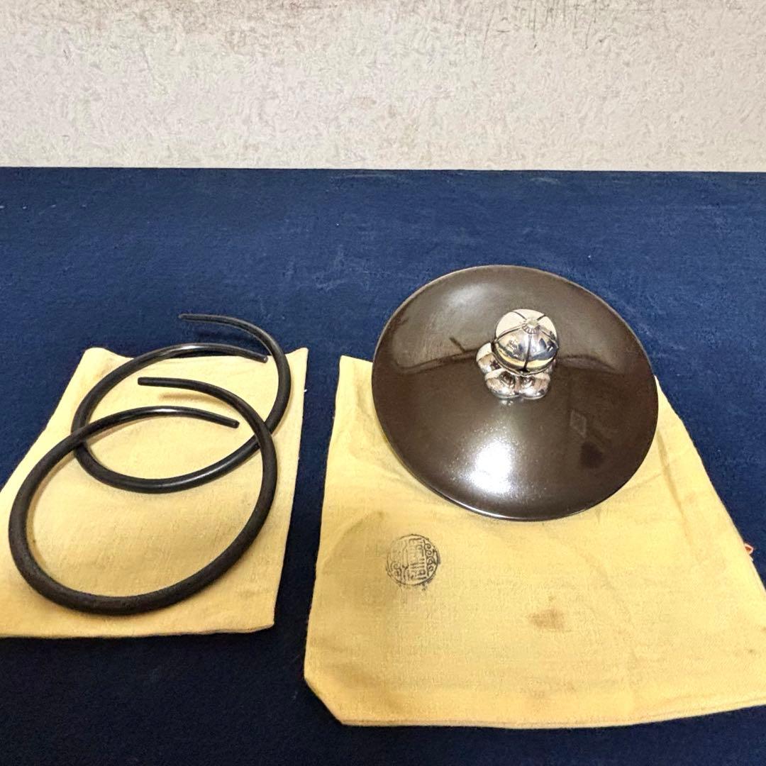 人間国宝浄清造/銀摘み/風炉 /茶釜/電熱器/唐銅鬼面風炉釜/野々田