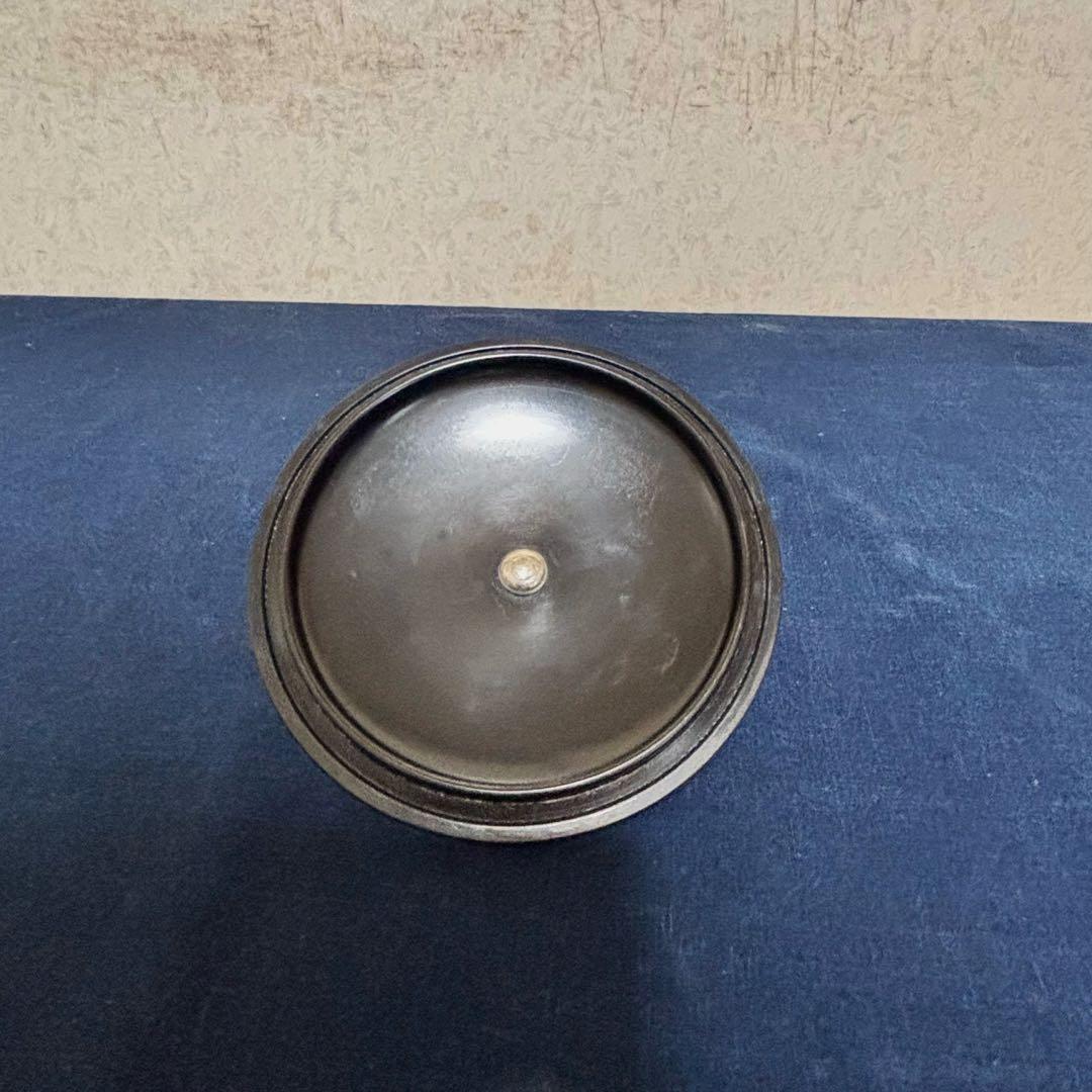 人間国宝浄清造/銀摘み/風炉 /茶釜/電熱器/唐銅鬼面風炉釜/野々田