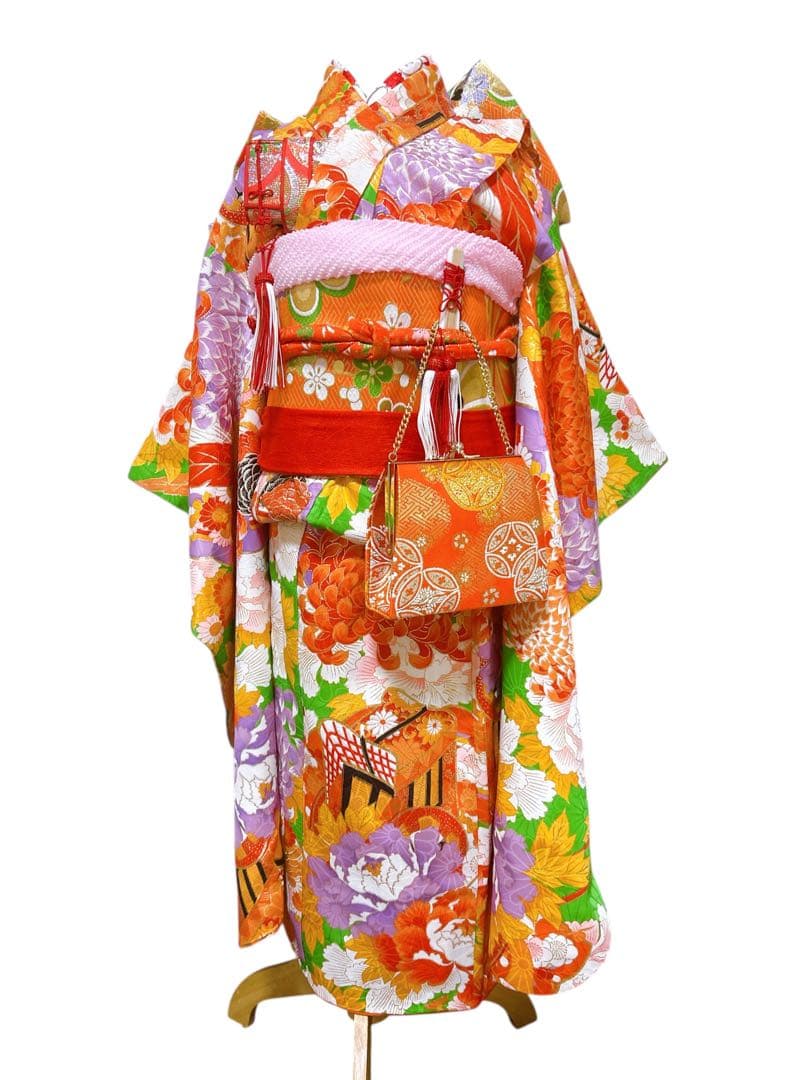 アンティーク柄♡七五三　7歳　女の子　フルセット　一式　レトロ着物