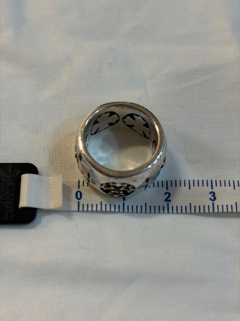 k18 サファイア5面透かし加工シルバー950ピンキーリング7号