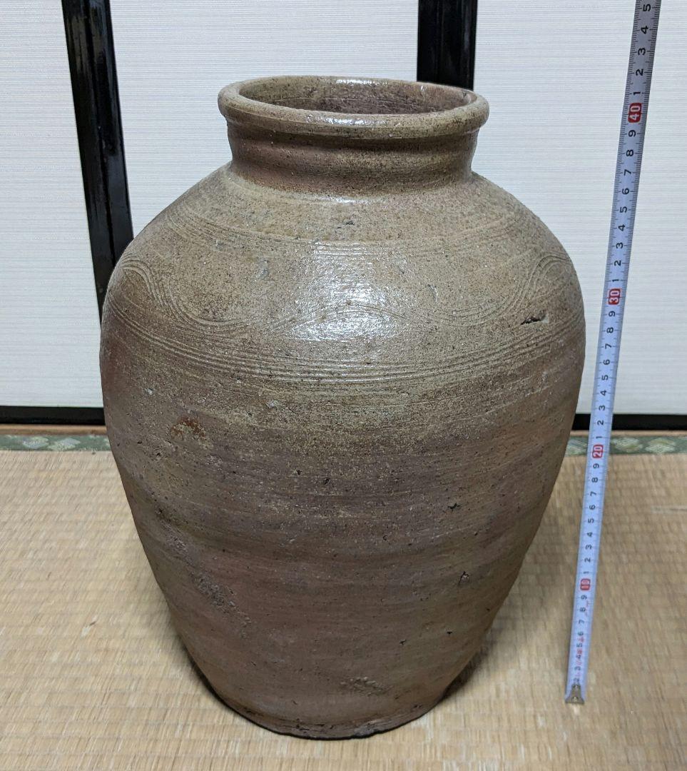 【超美品】室町時代 古備前 波状文壷 備前焼 壺 つぼ 花器 花入 置物 花瓶