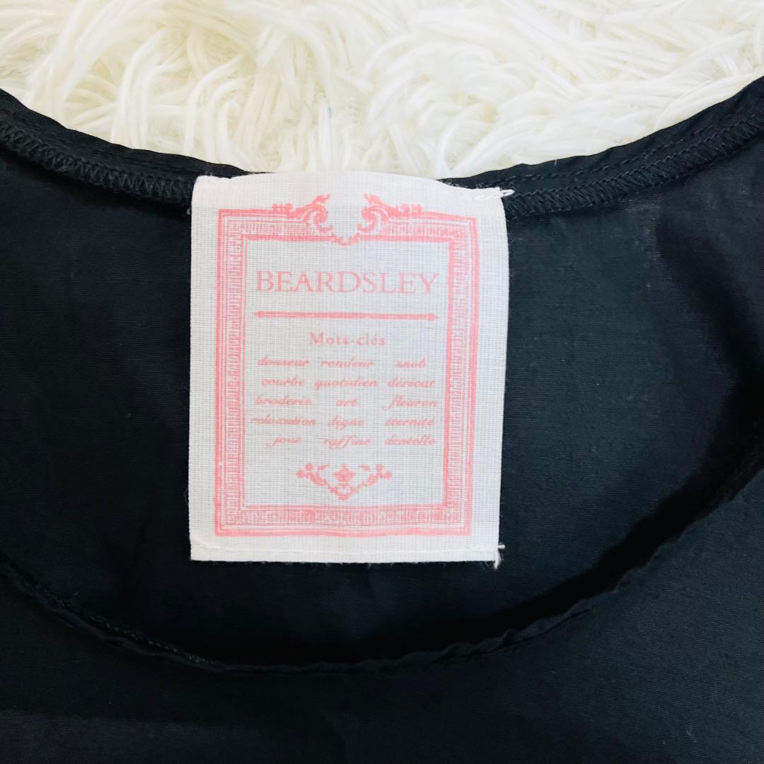 新品タグ付き 24ss ビアズリー 黒 シャツタンク 洗える　タンクトップ