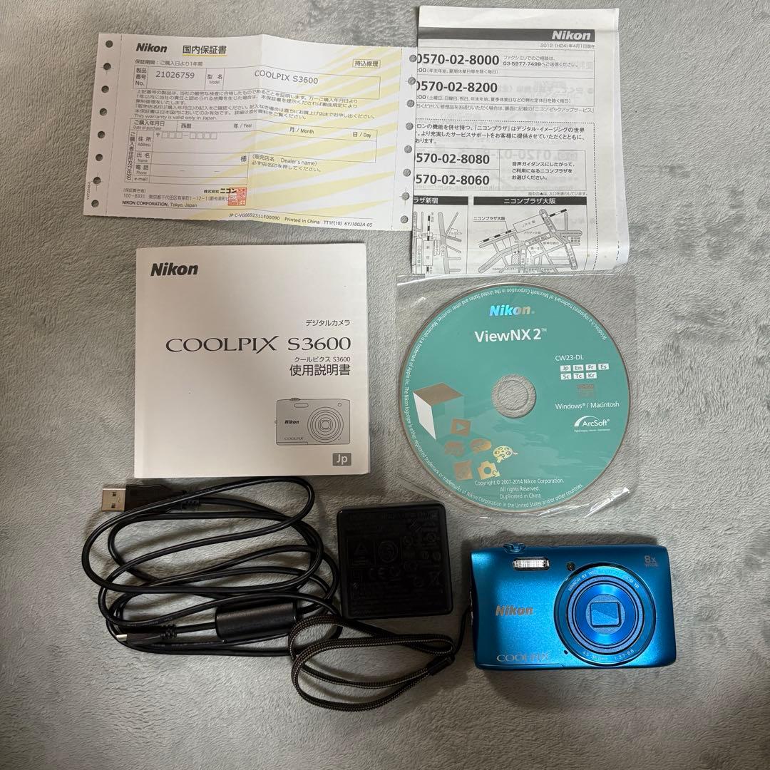 Nikon COOLPIX S3600 ブルー - メルカリ
