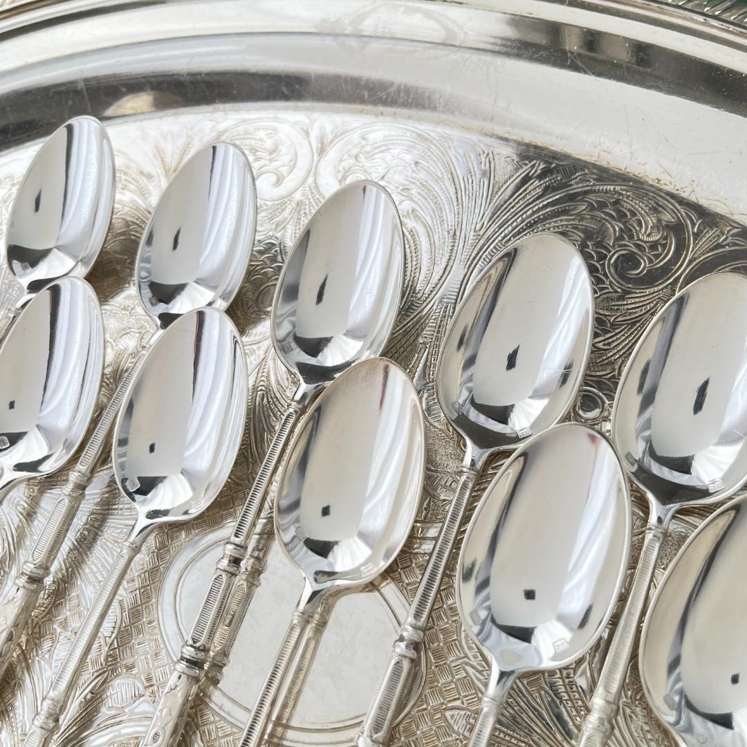 【SFAM】 ロシア様式のコーヒースプーン 12本組 仏蘭西 13.5cm