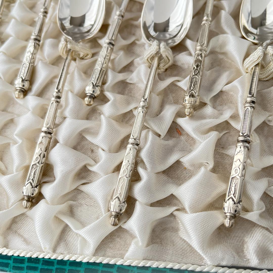 【SFAM】 ロシア様式のコーヒースプーン 12本組 仏蘭西 13.5cm