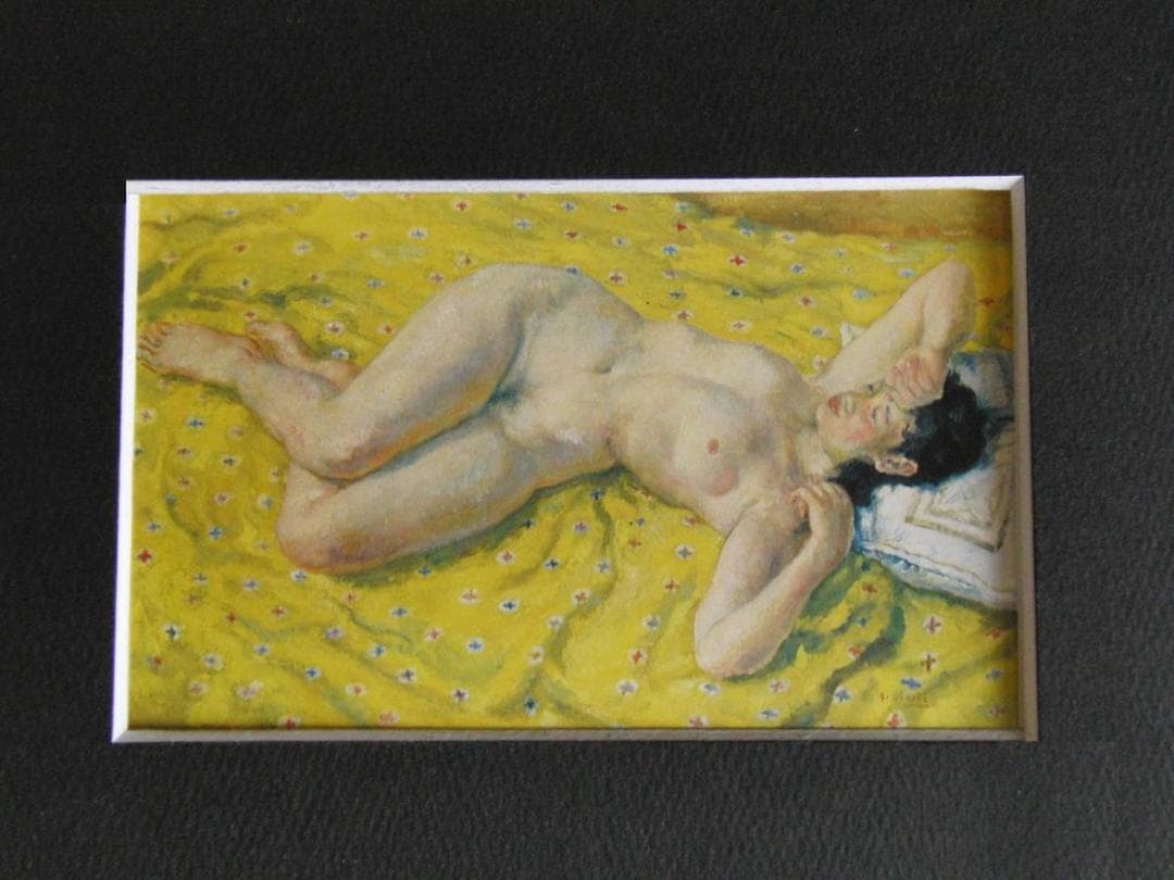 田辺至、【横臥裸婦】希少な額装用画集より、厳選、新品額装、マット額装付、状態良好