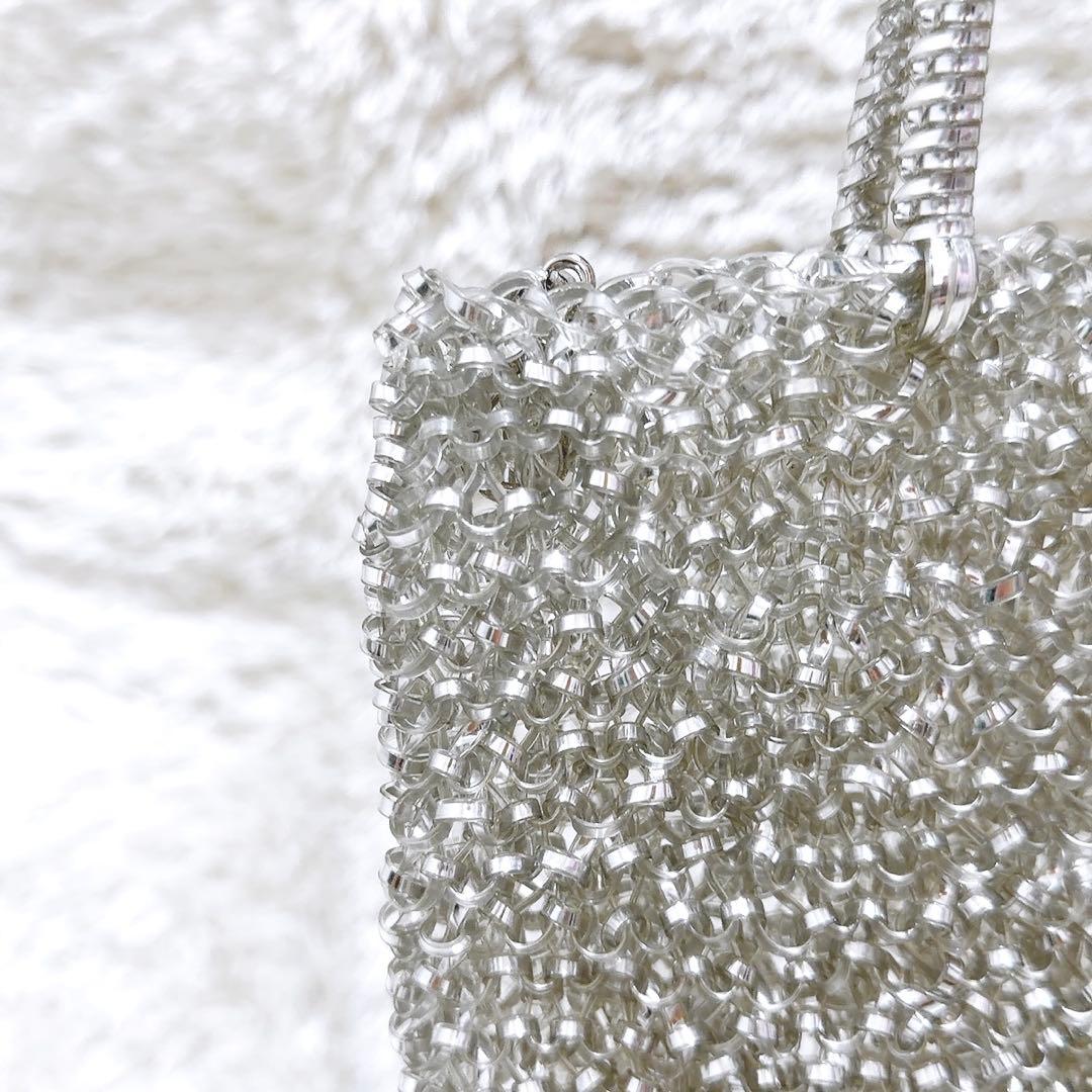 美品✨アンテプリマ　ワイヤーバッグ　スタンダード　スクエア ミディアム　シルバー