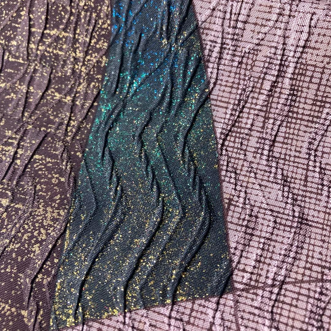 FF-212 袋帯 全通 洒落袋帯 モダン 膨れ織 正絹 芯なし 正絹 柔らか