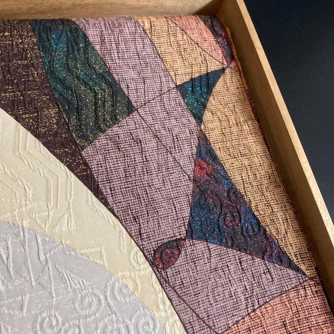 FF-212 袋帯 全通 洒落袋帯 モダン 膨れ織 正絹 芯なし 正絹 柔らか