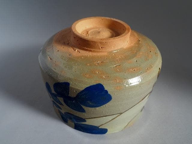 布志名焼 9代土屋雲善作 大根絵茶碗（共箱・外箱付属：二