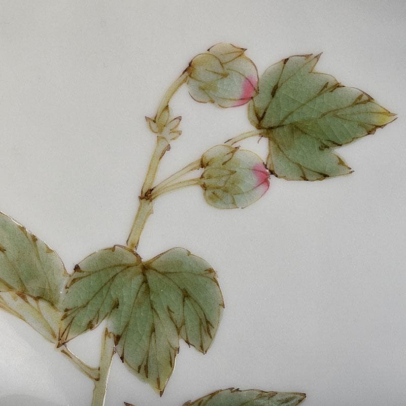 九谷焼 山田義明作 色絵 花文 小壷 共箱 M R8949