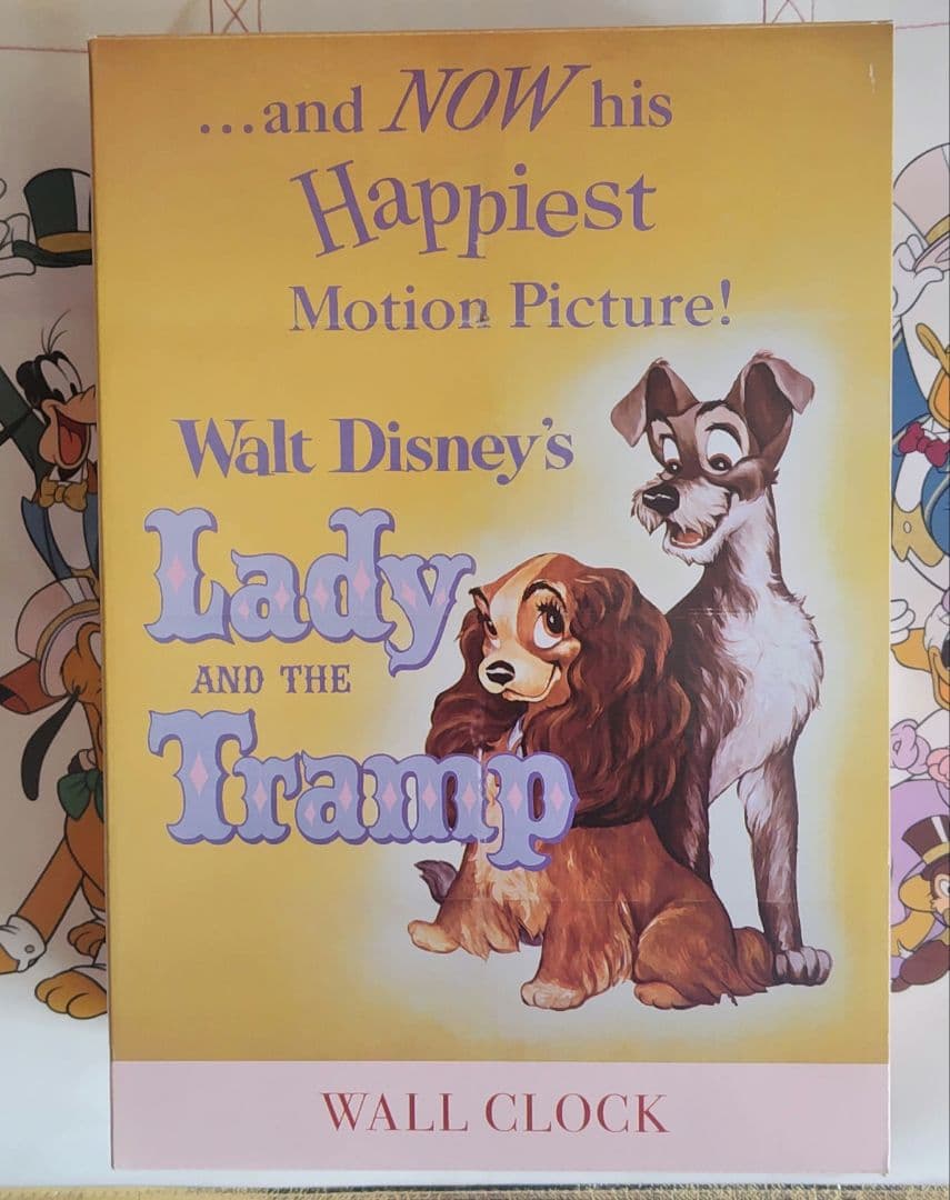 ディズニーストア わんわん物語 70周年 掛け時計 レディ トランプ 新品