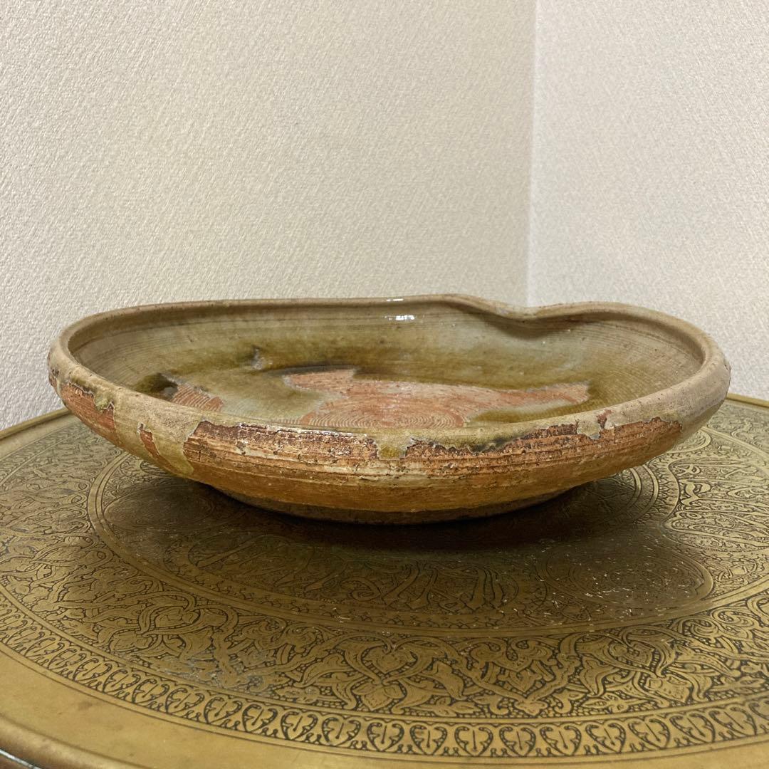 時代　大鉢　盛鉢　大皿　飾り皿〈検 信楽焼　古瀬戸　伊賀　織部　唐津　萩