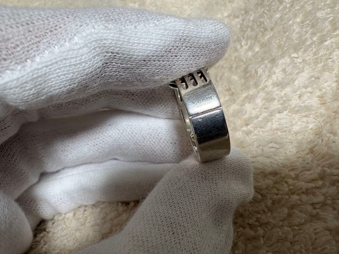 【GUCCI】 インターロッキングGリング 925 18号