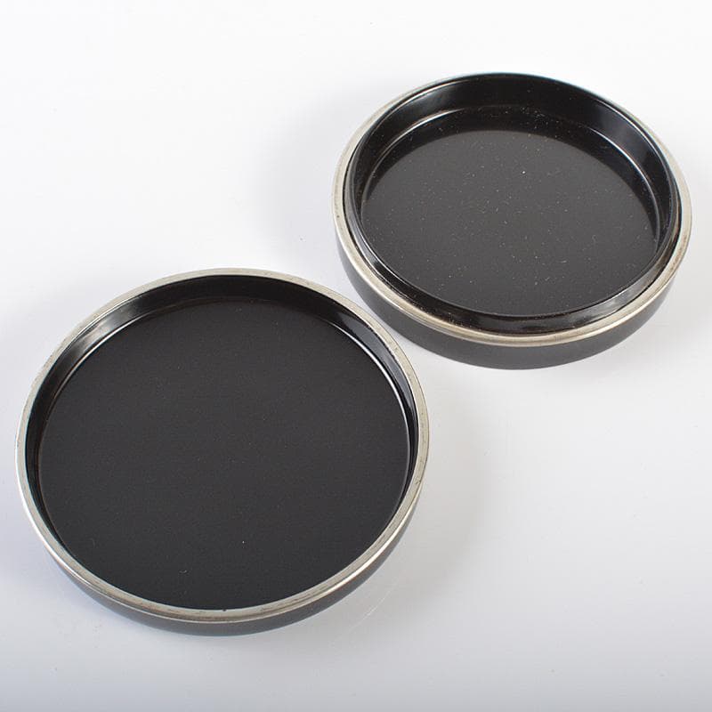 茶道具　山中塗　道場宗廣作　花蒔絵　銅覆輪　香合　共箱　V　R6446